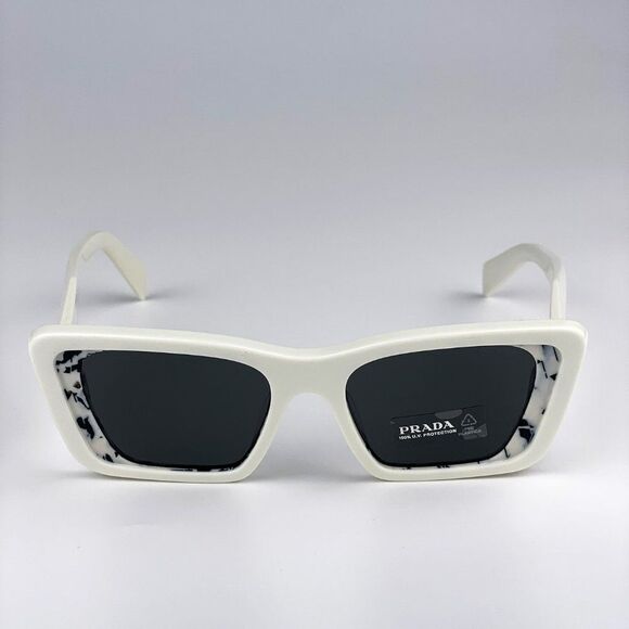 Prada PR08YS 02V5S0 Sunglasses White Havana Black Gray Cat Eye Unisex main image 6